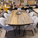 [R, od ręki] Rozkładany Stół Jadalniany PAVALON 200–278 cm – Blat HPL Primo Laminato Driftwood – Centralna Noga Designerska