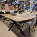 [R, od ręki] Rozkładany Stół Jadalniany PAVALON 200–278 cm – Blat HPL Primo Laminato Driftwood – Centralna Noga Designerska