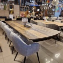 [R, od ręki] Rozkładany Stół Jadalniany PAVALON 200–278 cm – Blat HPL Primo Laminato Driftwood – Centralna Noga Designerska