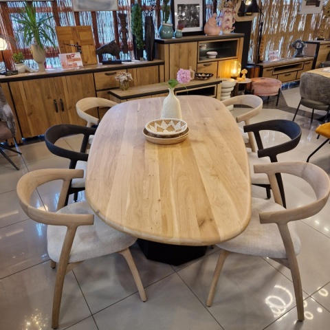 [R, od ręki] Stół Xooon Arawood 240 x 120 cm natural noga Hexagon
