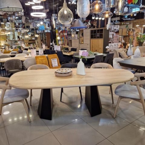 [R, od ręki] Stół Xooon Arawood 240 x 120 cm natural noga Hexagon
