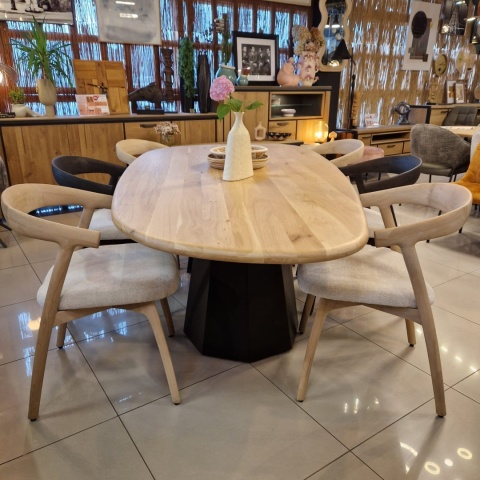 [R, od ręki] Stół Xooon Arawood 240 x 120 cm natural noga Hexagon