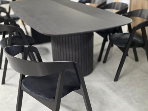 Krzesło dębowe Harmony wybór tapicerki | CZARNE