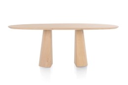Organiczny Stół Jadalniany TRENTON 210x105 cm - Lity Fornir Dębowy Naturel - Nogi Stożkowe Premium - Henders & Hazel