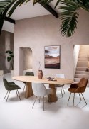 Organiczny Stół Jadalniany TRENTON 210x105 cm - Lity Fornir Dębowy Naturel - Nogi Stożkowe Premium - Henders & Hazel