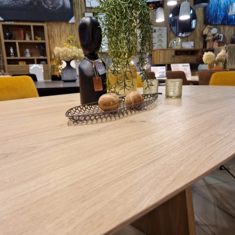 Organiczny Stół Jadalniany TRENTON 210x105 cm - Lity Fornir Dębowy Naturel - Nogi Stożkowe Premium - Henders & Hazel