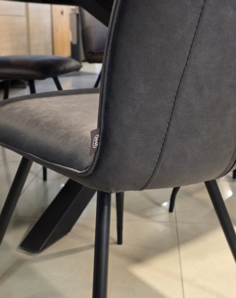 Krzesło Jadalniane MONACO – Tapicerka Microleather Corsica – Metalowe Czarne Nogi – Henders & Hazel