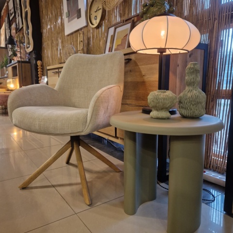 Designerski Metalowy Stolik Pomocniczy PABLO Średnica 50 cm Matowy – Coco Maison