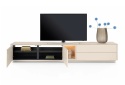Szafka RTV / Lowboard 270 cm TRENTINO – Lakierowany MDF Crème z Podświetleniem – XOOON / Habufa