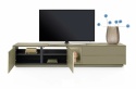 Szafka RTV / Lowboard 240 cm TRENTINO – Lakierowany MDF Olijfgroen (Oliwkowy) z Podświetleniem – XOOON / Habufa