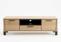 Szafka RTV / Lowboard ARNSBERG 173 cm – Naturalny Fornir Dębowy & Matowy Metal – Habufa / XOOON