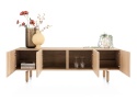 Szafka RTV Azulo 200 cm (Fornir dębowy Natural Sand / Platinlack) – Henders & Hazel