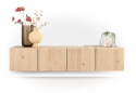 Szafka RTV Azulo 200 cm (Fornir dębowy Natural Sand / Platinlack) – Henders & Hazel