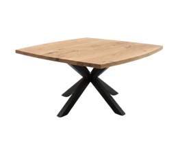 Stół z Litego Dębu MADDOX 150 x 130 cm – Czarna Noga Pająk – XOOON / Habufa