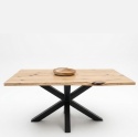 Stół Dębowy Jadalniany z Litego Dębu 160 x 88 cm – Blat Live Edge 40 mm – Czarna Stalowa Podstawa Pająk