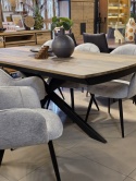 [na zamówienie] Rozkładany Stół Jadalniany PAVALON 200–278 cm – Blat HPL Primo Laminato Driftwood – Centralna Noga Designerska