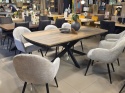 [na zamówienie] Rozkładany Stół Jadalniany PAVALON 200–278 cm – Blat HPL Primo Laminato Driftwood – Centralna Noga Designerska