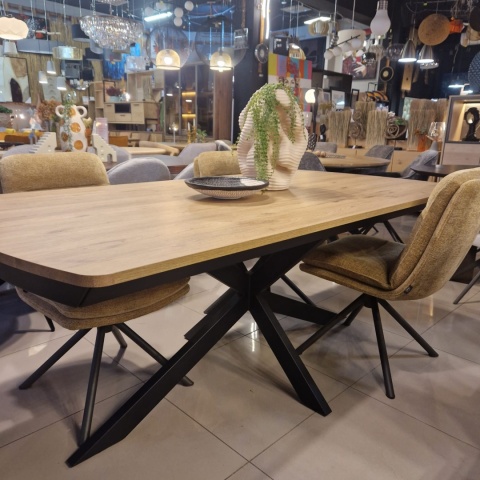 [na zamówienie] Rozkładany Stół Jadalniany PAVALON 200–278 cm – Blat HPL Primo Laminato Natural – Centralna Noga Designerska