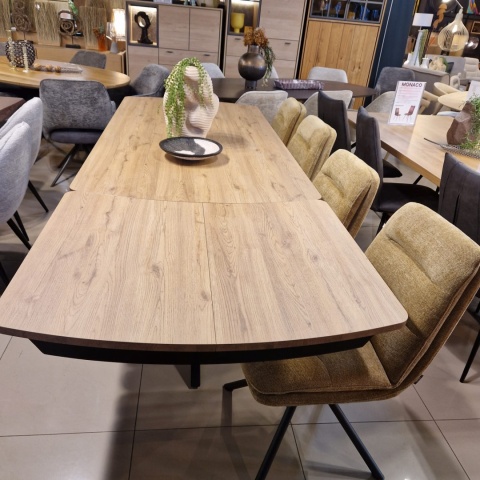 [na zamówienie] Rozkładany Stół Jadalniany PAVALON 200–278 cm – Blat HPL Primo Laminato Natural – Centralna Noga Designerska