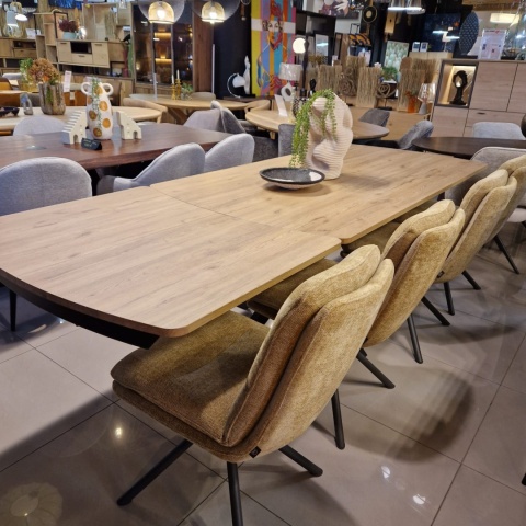 [na zamówienie] Rozkładany Stół Jadalniany PAVALON 200–278 cm – Blat HPL Primo Laminato Natural – Centralna Noga Designerska