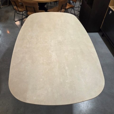 [na zamówienie] Stół do jadalni Himalaya 240 x 120 cm - owalny blat ceramiczny, dębowa podstawa (Henders & Hazel)