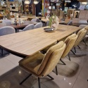 [od ręki] Rozkładany Stół Jadalniany PAVALON 200–278 cm – Blat HPL Primo Laminato Natural – Centralna Noga Designerska