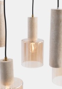 Lampa wisząca COCOMAISON PIMMY – szklane klosze, trawertyn (szerokość 100 cm)