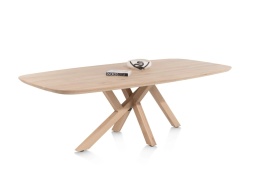[od ręki] Stół dębowy owalny HENDERS & HAZEL SHIMLA 240 × 120 cm – lity dąb niemiecki, noga krzyżowa
