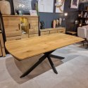 [przykłady realizacji] Stół industrialny rozkładany ASPEN 200-278 cm, blat lity dąb, noga pająk