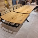 [przykłady realizacji] Stół industrialny rozkładany ASPEN 200-278 cm, blat lity dąb, noga pająk