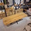 [przykłady realizacji] Stół industrialny rozkładany ASPEN 200-278 cm, blat lity dąb, noga pająk