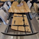 [przykłady realizacji] Stół industrialny rozkładany ASPEN 200-278 cm, blat lity dąb, noga pająk