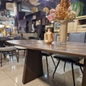 [od ręki] Owalny stół jadalniany Caletta 210 x 100 cm - Marble Brown HPL, nogi Trenton