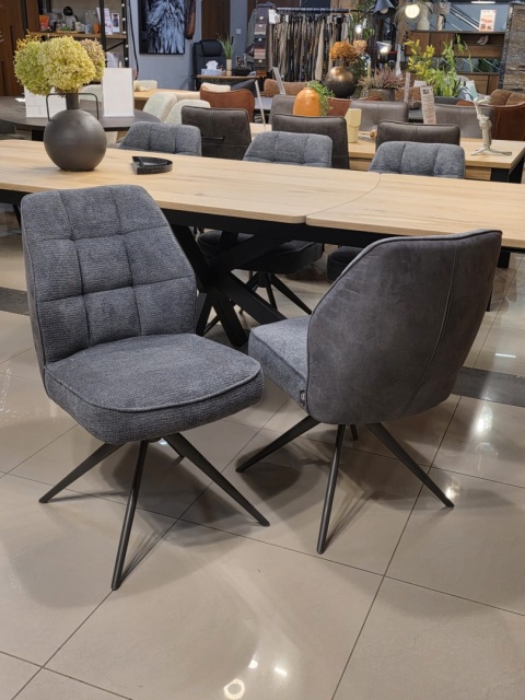 [od ręki] Stół industrialny rozkładany ASPEN 200-278 cm, blat lity dąb, noga pająk