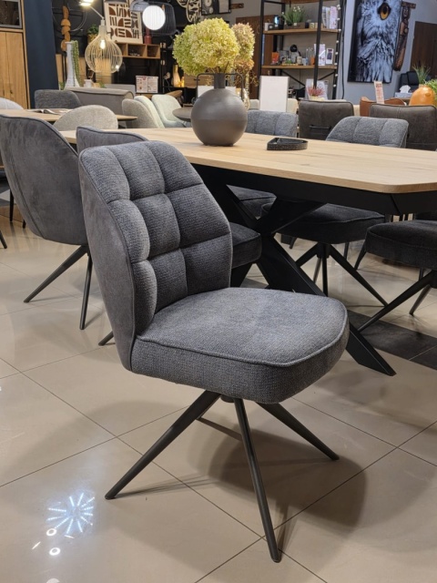 [od ręki] Stół industrialny rozkładany ASPEN 200-278 cm, blat lity dąb, noga pająk